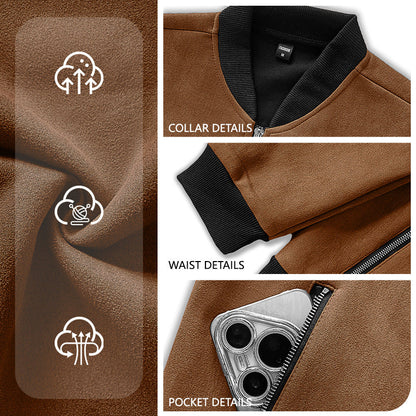 European And American Cross-border EBay Men's Spring And Autumn Suede Pilot Jacket, Foreign Trade Motorcycle Coat, American Baseball Jacket