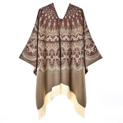 Bohemian-style Vintage Tassel Shawl