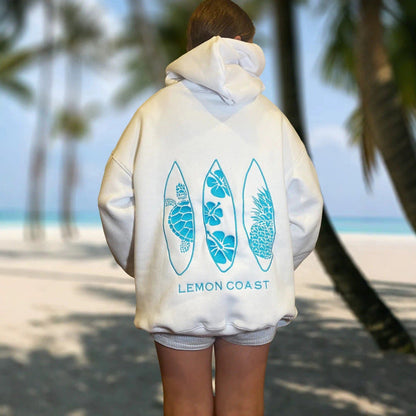 Womens Letter-Print Drop-Shoulder Sweatshirt