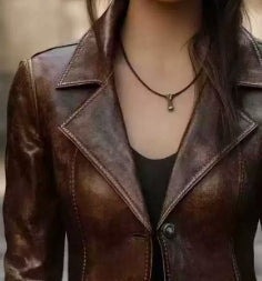 Chic Retro Cool Biker Leather Jacket Top