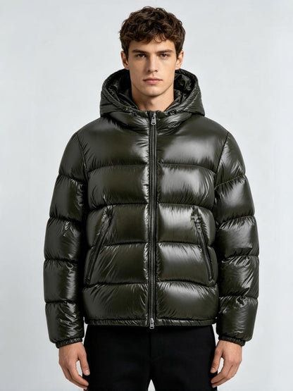 Mens Hooded Cotton Padded Jacket Casual And Warm European American Style Outerwear