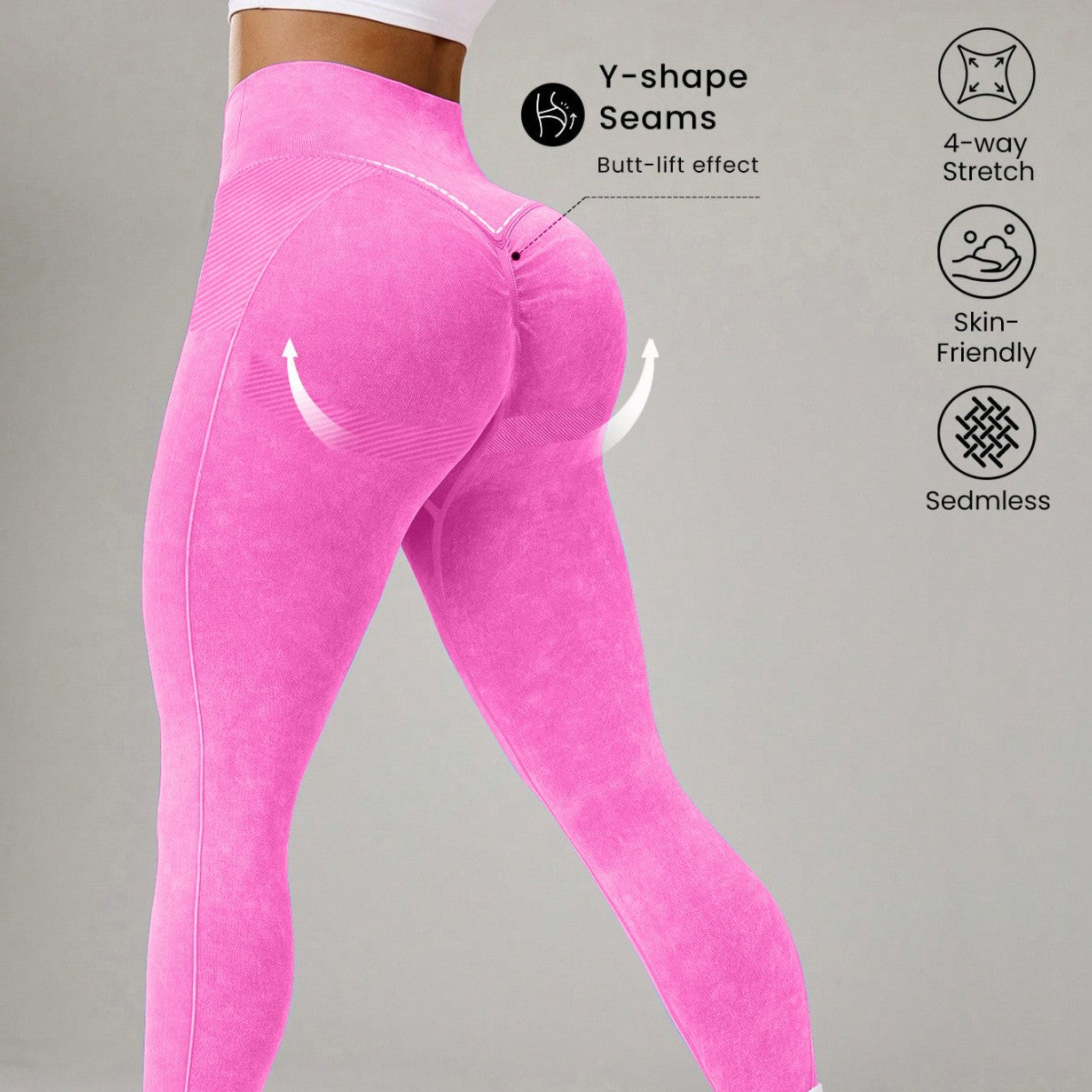Seamless Sand-Washed High-Waisted Butt-Lifting Tight Yoga Pants