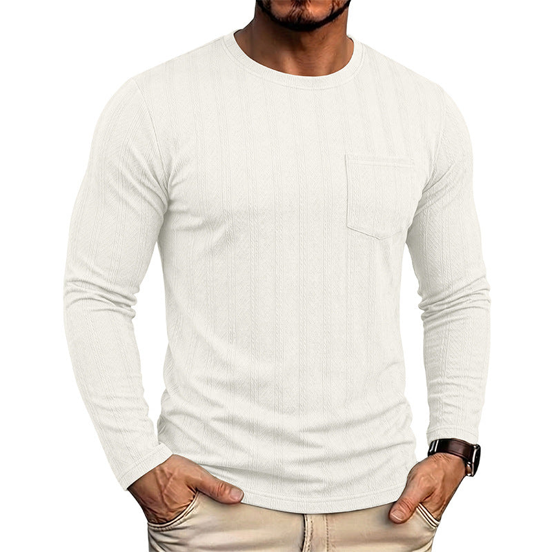 Mens Long-sleeve Crew-neck Jacquard Knit Sweater