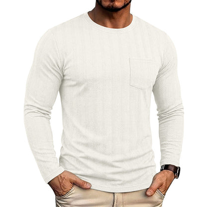Mens Long-sleeve Crew-neck Jacquard Knit Sweater