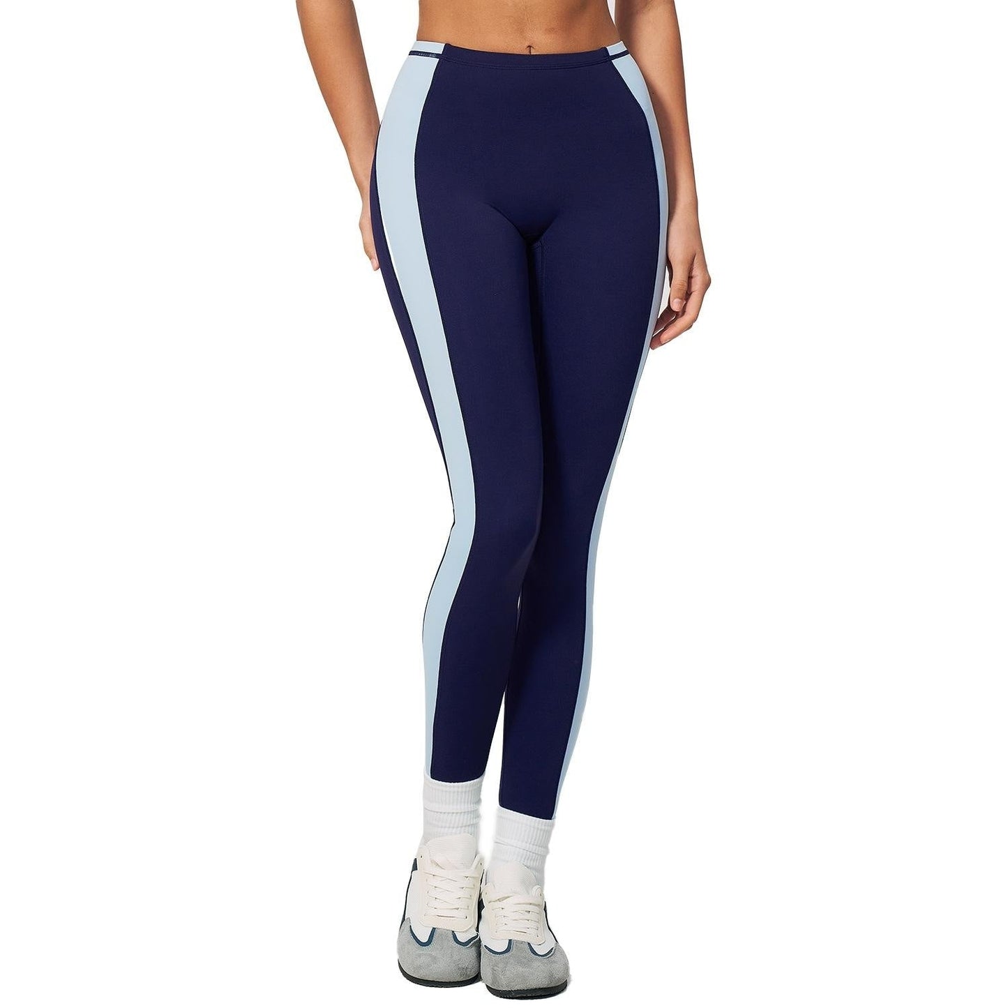Contrast-color Yoga Pants With A Butt-lifting, High-elasticity Design