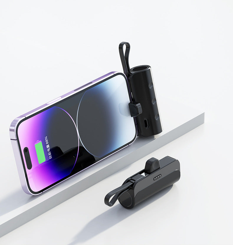 Mini Emergency Power Bank – 3300mAh Portable Charger with Built-In Cable