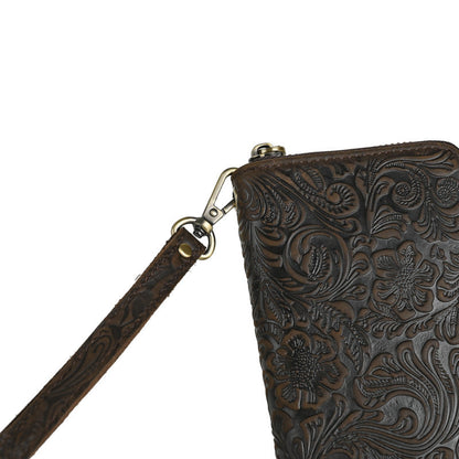 Mens Zip-around Multi-card Clutch Wallet