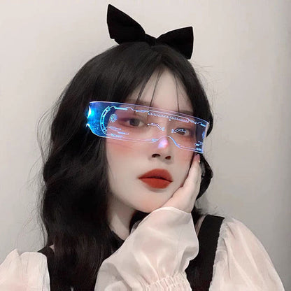 Amazon Led Light Luminous Glasses Trendy Future Technology Sense Douyin Same Style Bar Disco Rechargeable Glasses