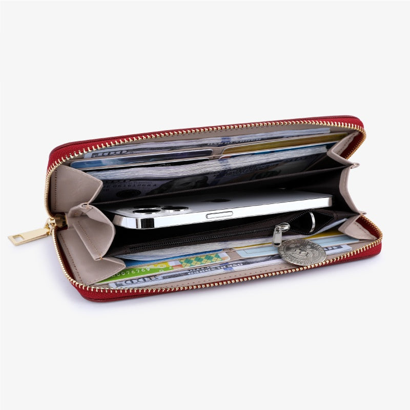 Wallet Fashion Women's Long Cross Pattern Zipper