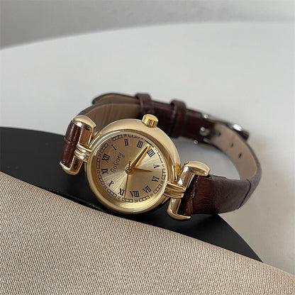 New Mini Brown Watch Vintage-style Light Luxury Niche For Women