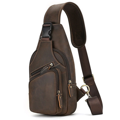 Full-Grain Cowhide Vintage Crossbody Bag