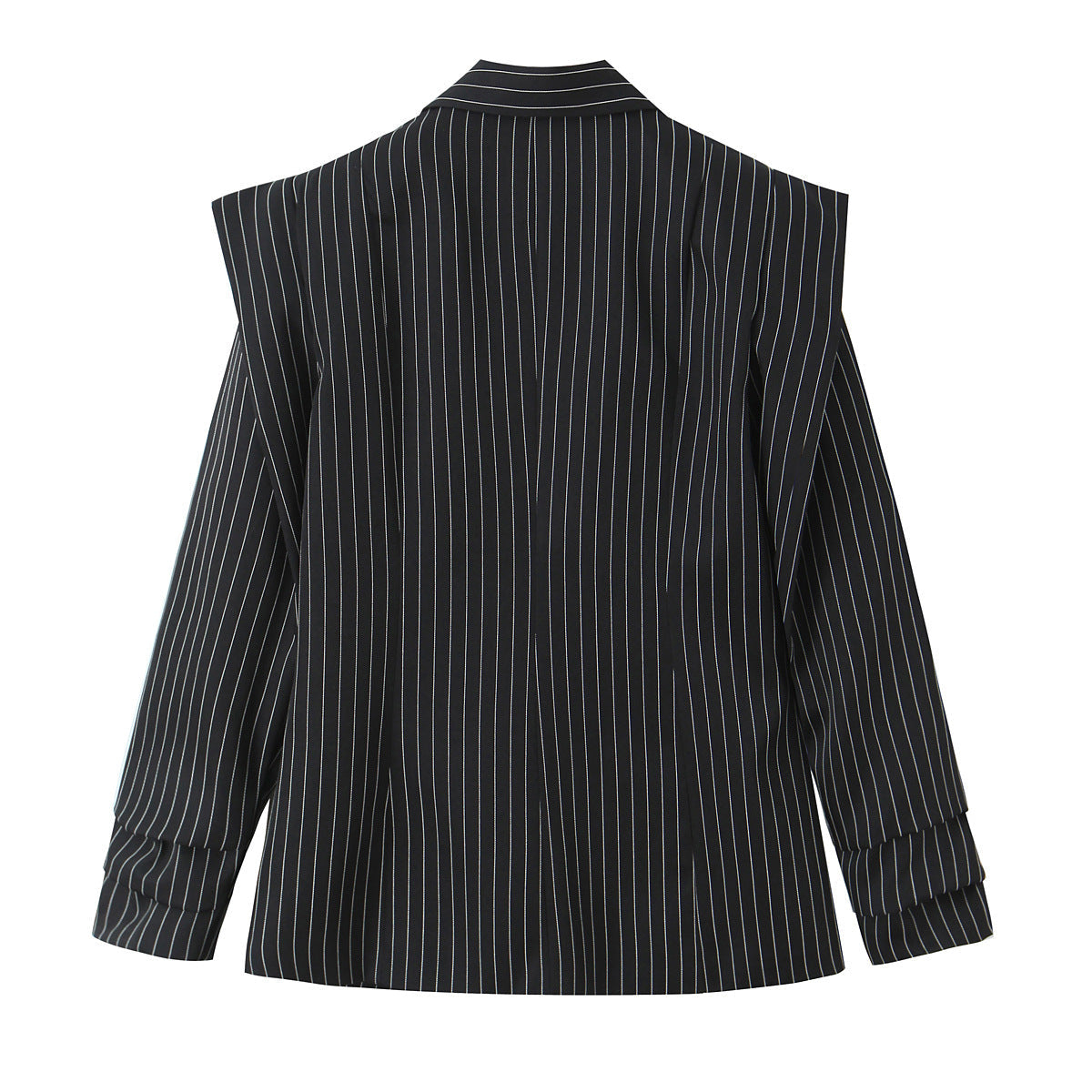 Striped Wide-shoulder Blazer For Women