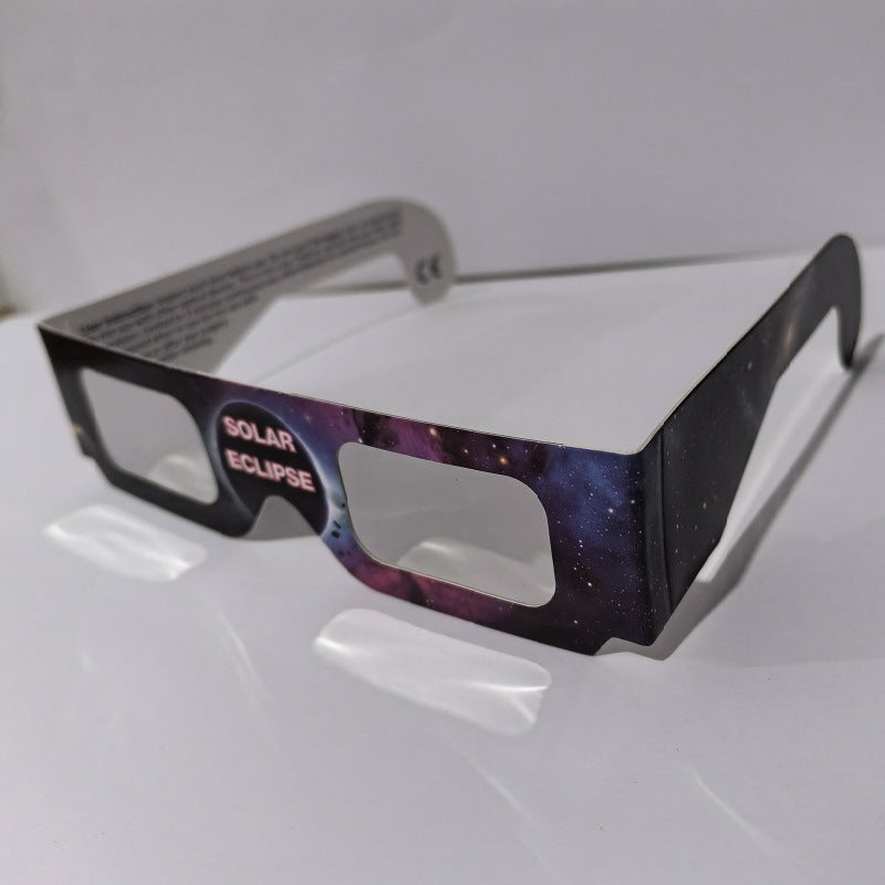 Paper-based Color-printed Frame, Silver-coated Lens Solar Eclipse Glasses