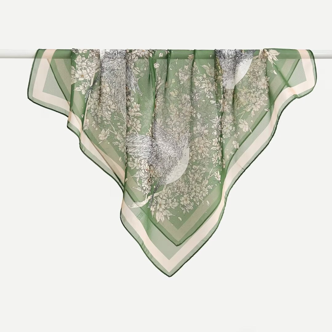 Versatile Printed Thin Square Scarf