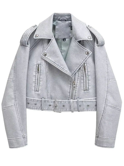 Bestselling Street-style Retro Turn-down Collar Loose Washed Jacket