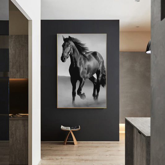 Art Canvas Dark Horse Wall Art Living Room Decor