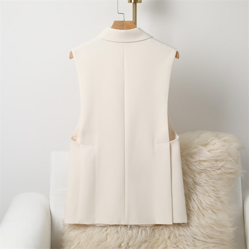 Womens Fashionable Slim-Fit Versatile Split-Panel Vest