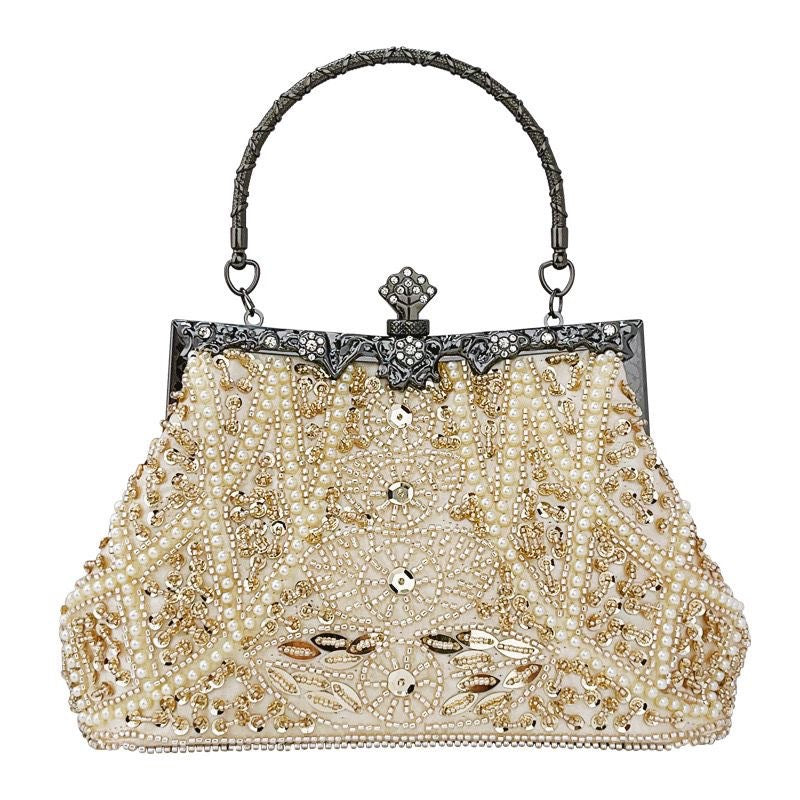 Retro Classic Fashionable Womens All-Handmade Beaded Handbag