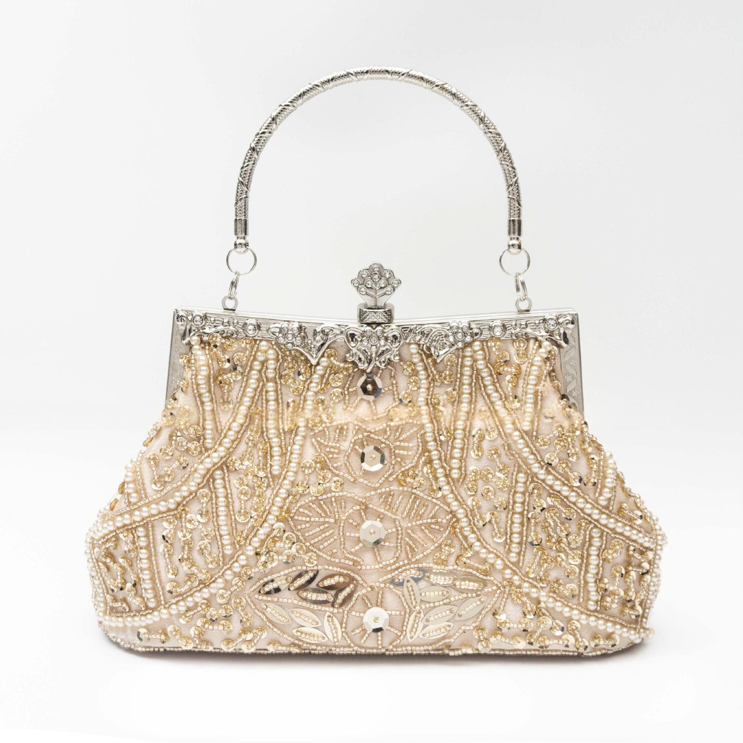 Vintage Handmade Beaded Embroidery Evening Bag For Gowns