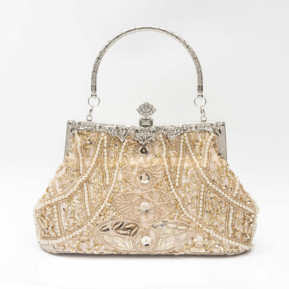 Vintage Handmade Beaded Embroidery Evening Bag For Gowns