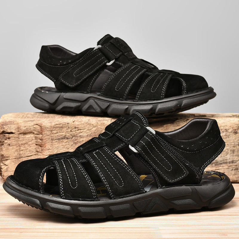 Mens Closed-toe Sandals Outdoor Hiking Shoes With Durable Soft Soles For The Beach