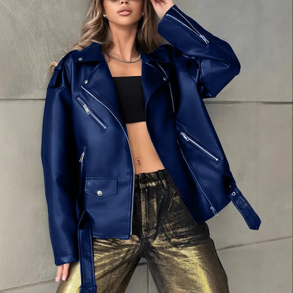 Leather Biker Jacket For Women Boyfriend-Style