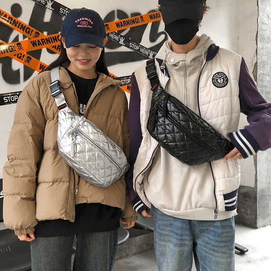 Womens Waist Large-Capacity Cotton Jacket-Style Crossbody Bag