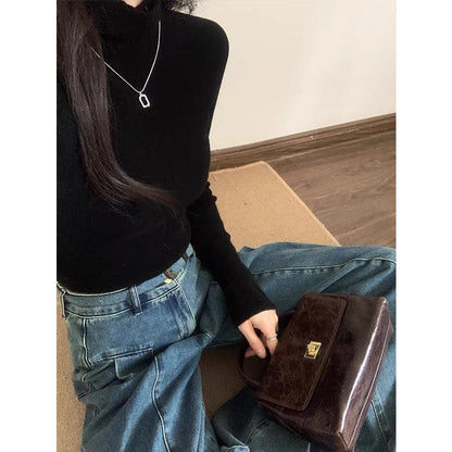 Loose-fit Figure-flattering High-waist Wide-leg Floor-length Pants