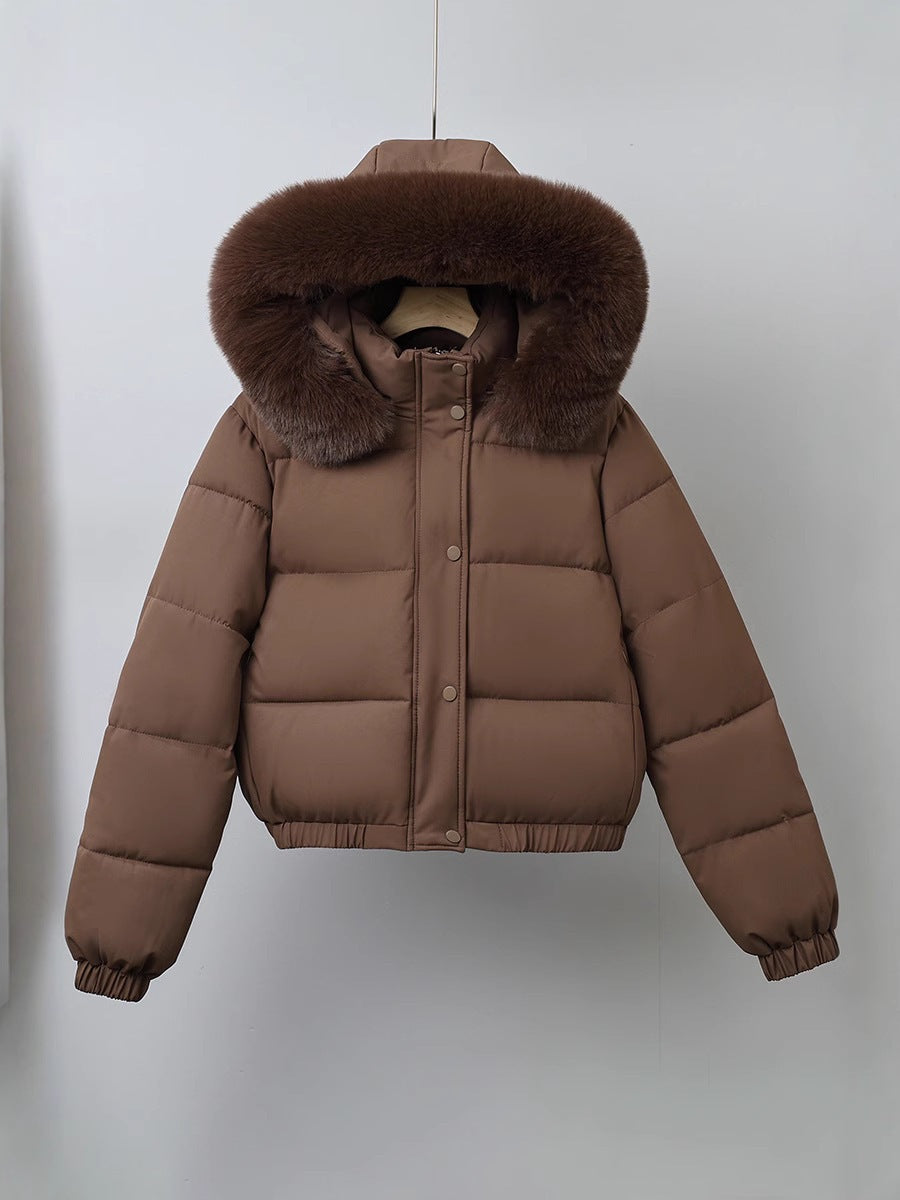 Womens Cropped Padded Cotton Coat