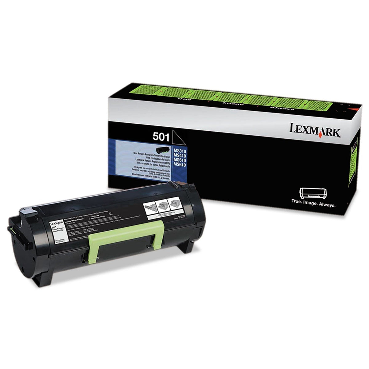 New, Pre-Owned - Lexmark 501 Standard Yield Black Toner Cartridge, 50F1000