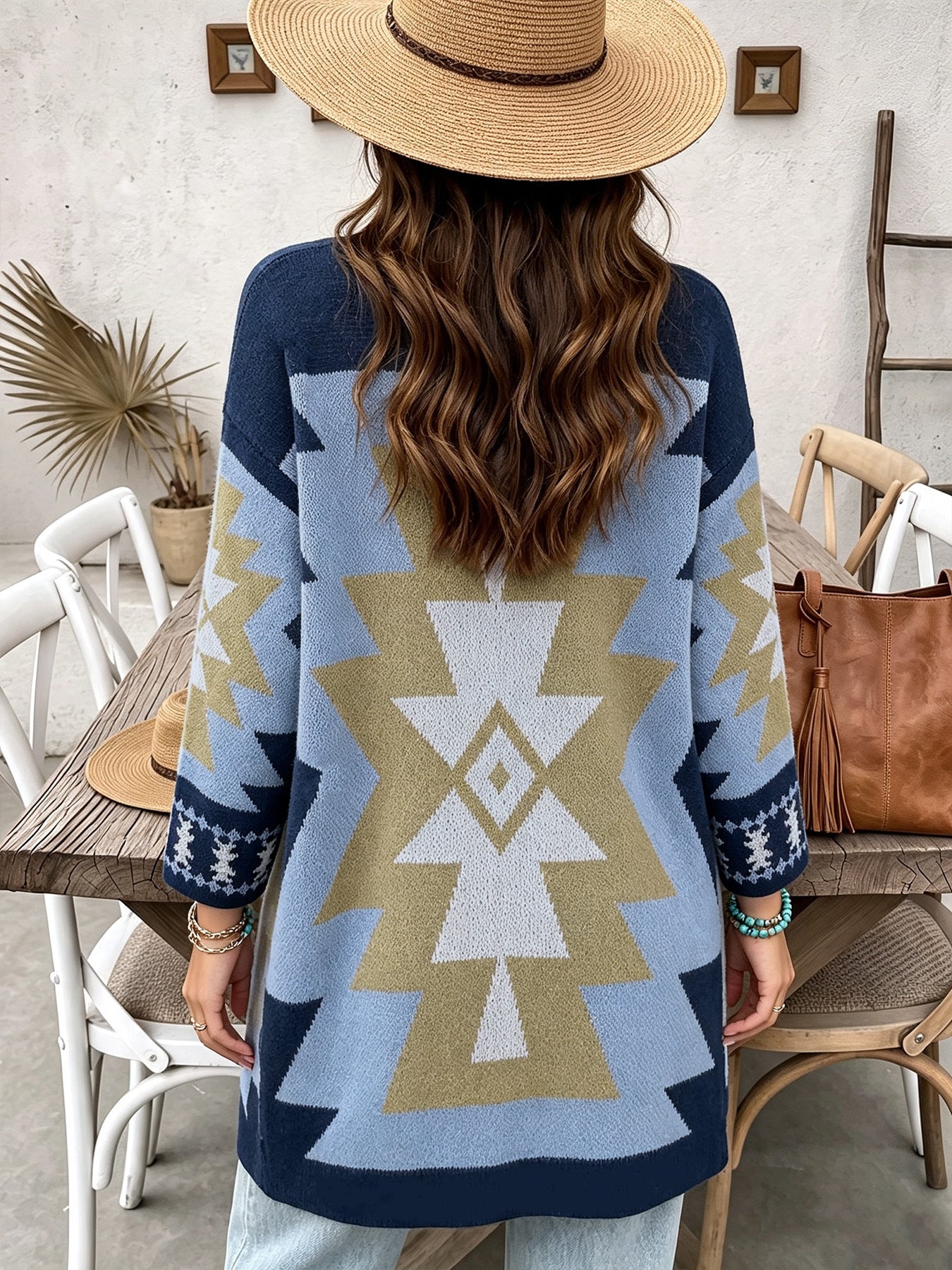 Amazon European And American Plus-Size Thickened Cross-Border Best-Selling Mid-Length Sweater Long Coat 2025 Autumn And Winter Sweater Knit Cardigan