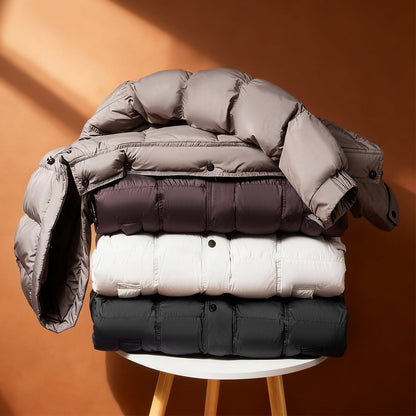 Men's Casual Loose-Fitting Hooded Down Jacket