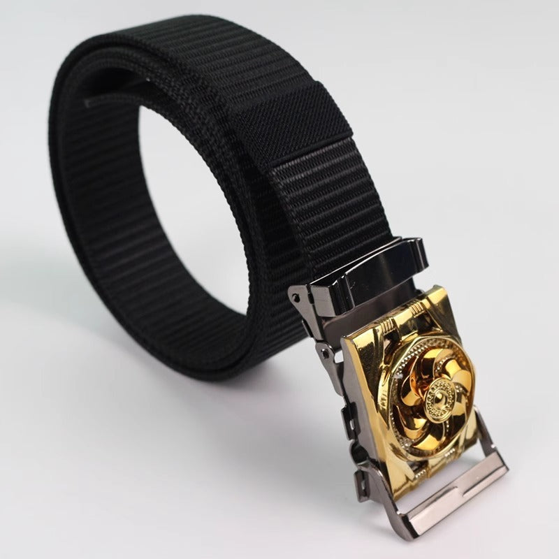 Men's Canvas Smooth Buckle Nylon Pant Belt