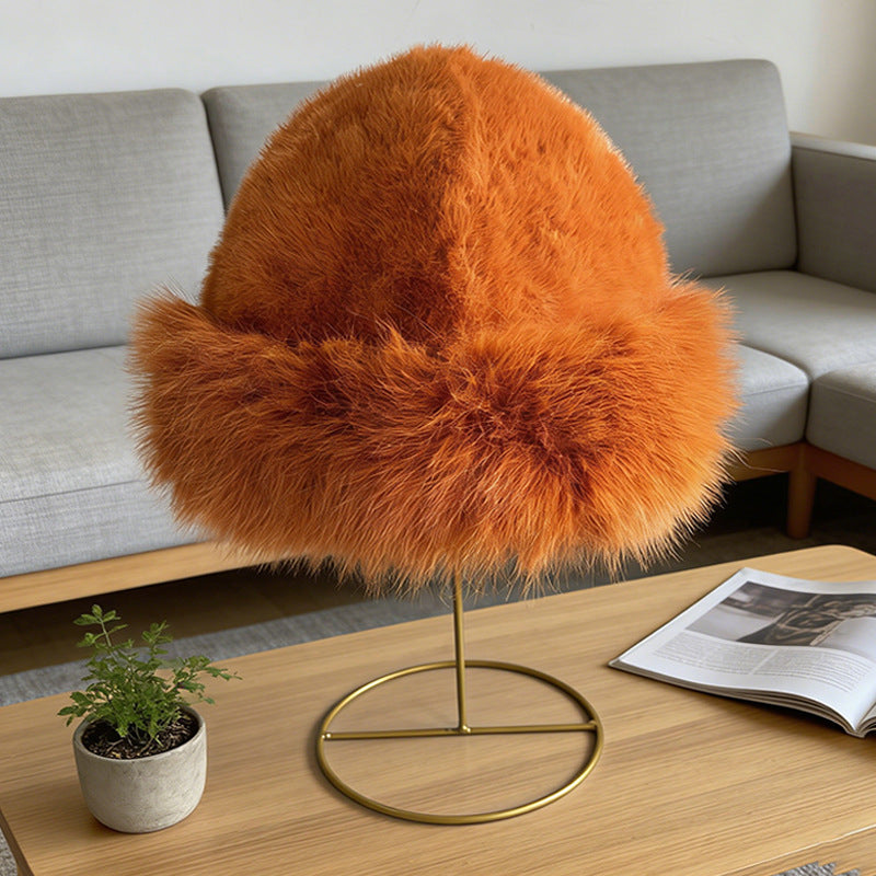 Winter And Autumn Plain-color Plush Mongolian Hat With Added Insulation And Thickening For Warmth. Fashionable And Versatile, Suitable For All Occasions. Anti-freezing And Ear-protection Hat