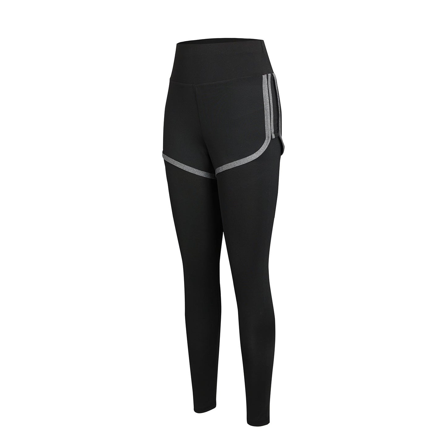 European And American Style Plus-Size Faux Two-Piece Sports Pants Yoga Pants For Women High-Waisted Butt-Lifting Running Fitness Tight-Fitting Quick-Dry Long Pants