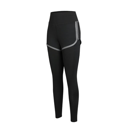 European And American Style Plus-Size Faux Two-Piece Sports Pants Yoga Pants For Women High-Waisted Butt-Lifting Running Fitness Tight-Fitting Quick-Dry Long Pants