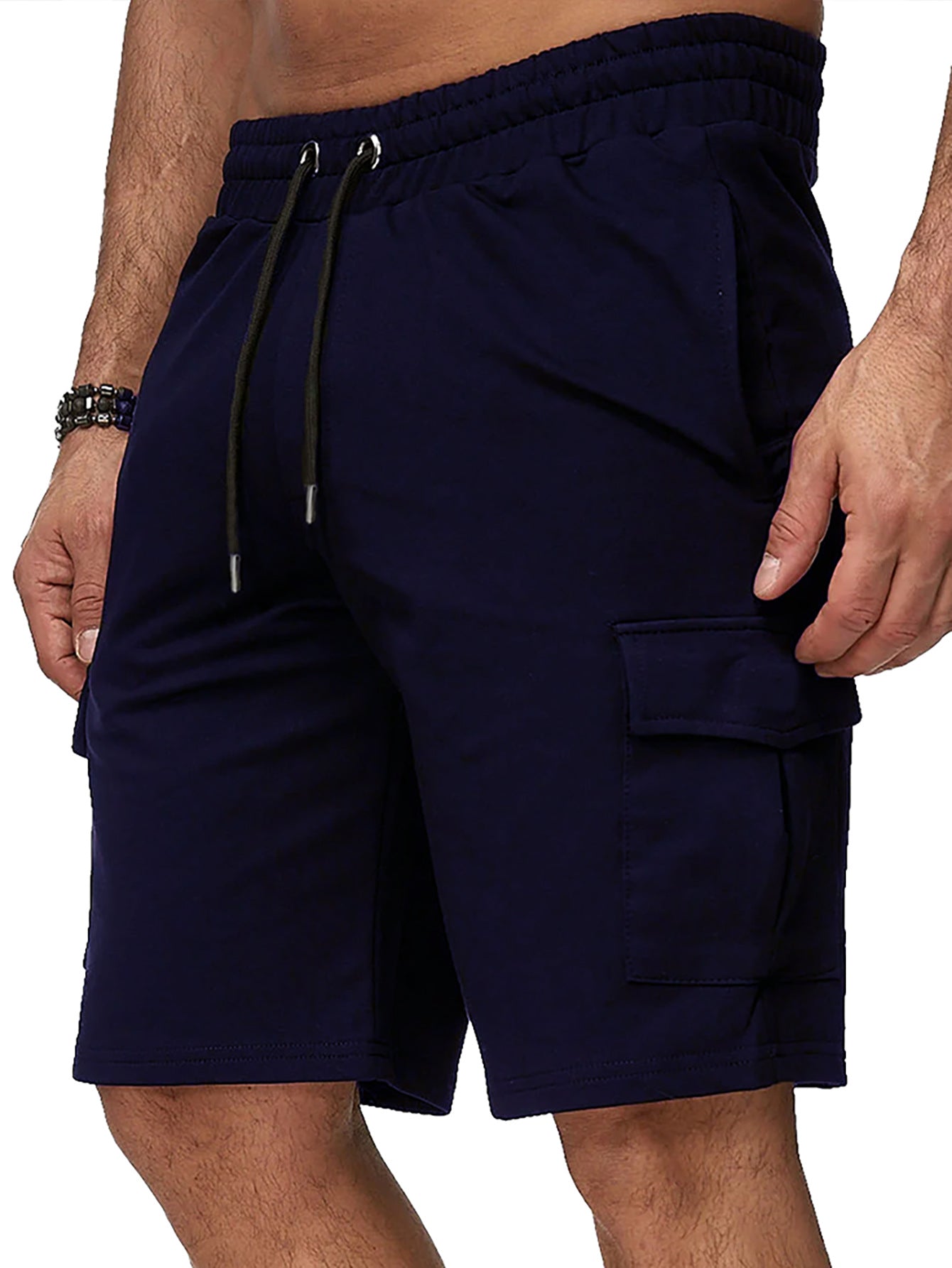 New Cross-border Plus Size Men's Short Sports Overalls Multi-pocket Shorts Fitness Pants Sports Casual Pants