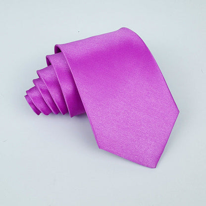 Mens 8cm Hand-Tied Tie Solid Color Tie Plain Color