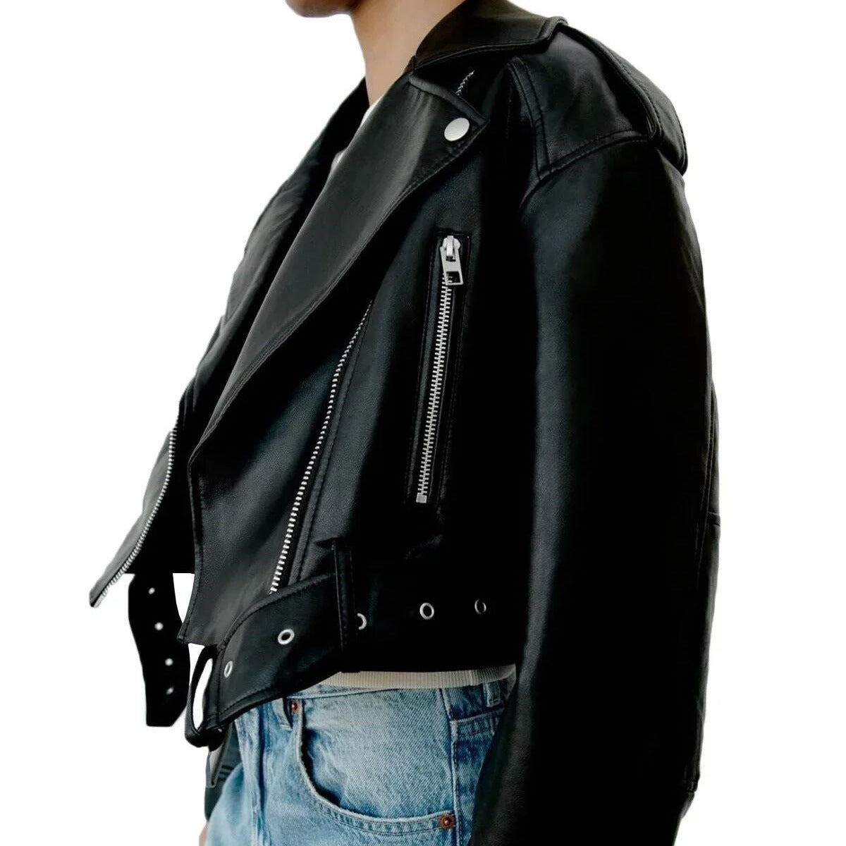 Bestselling Street-style Retro Turn-down Collar Loose Washed Jacket