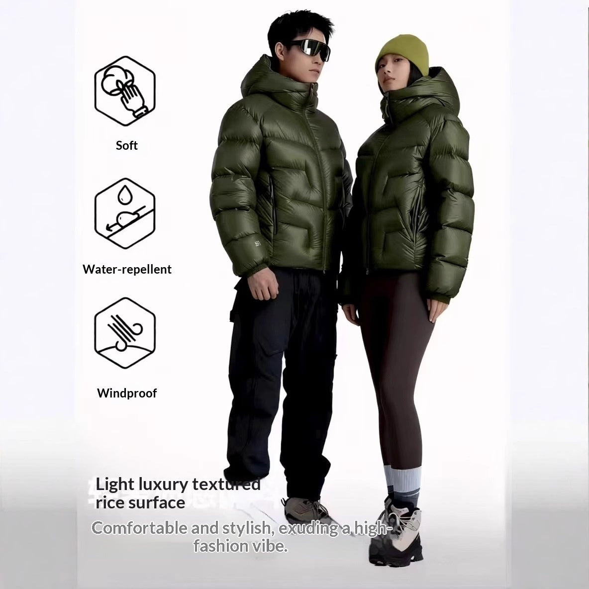 Ultra-Soft White Duck Down Short Puffer Jacket