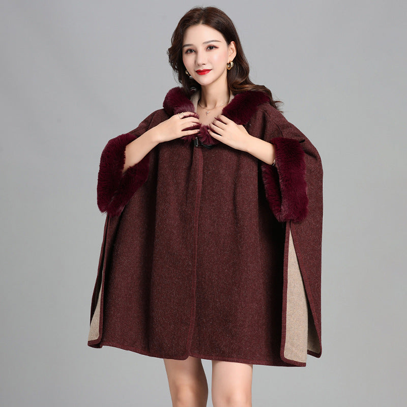Mid-length Fur Coat Womens Knitted Cardigan