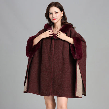 Mid-length Fur Coat Womens Knitted Cardigan