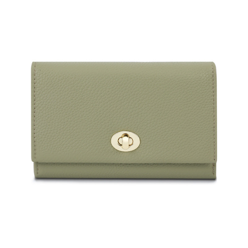 Luxury Leather Influencer-Style Womens Wallet With A Lock Closure