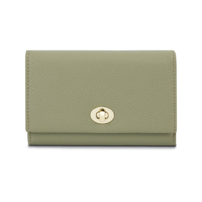 Luxury Leather Influencer-Style Womens Wallet With A Lock Closure