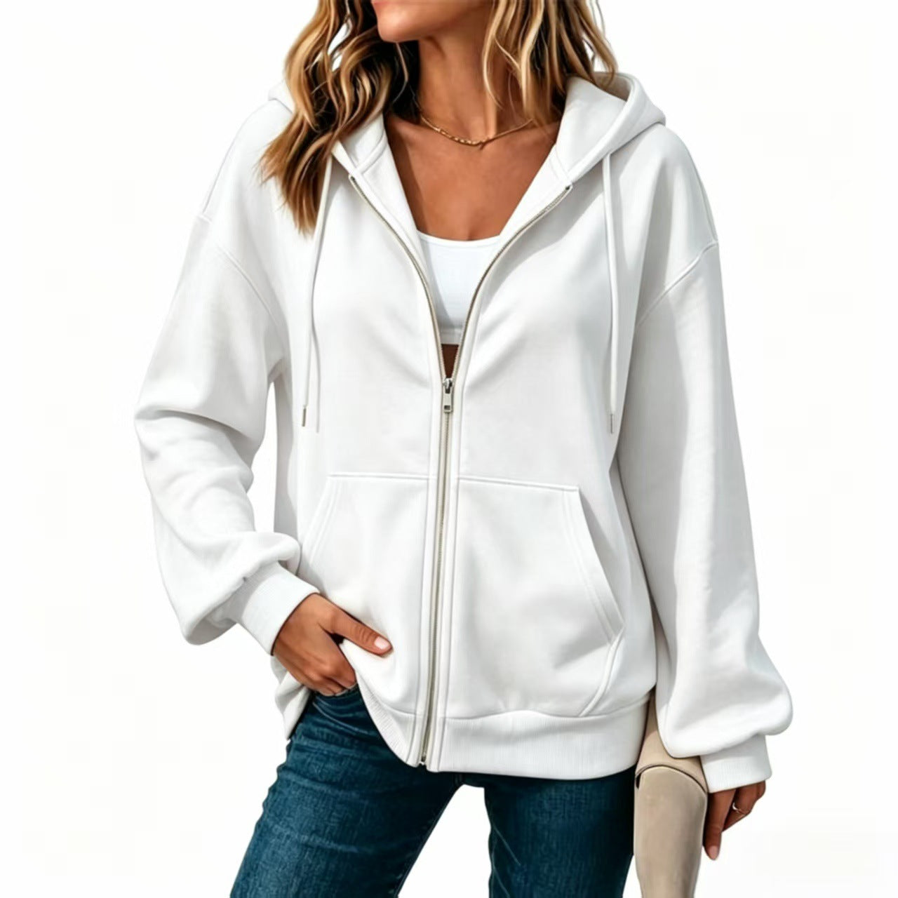 Casual Cardigan With Dropped Shoulders And Long Sleeves
