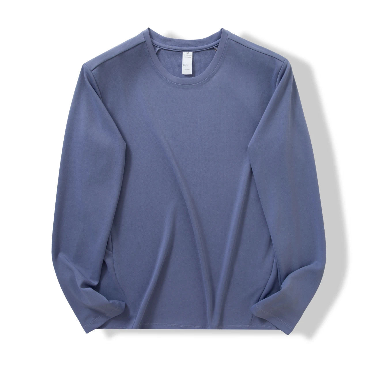 Lightweight Quick Dry Long Sleeve Crew Neck Shirts For Men, Breathable Athletic Tee For Fitness, Running, Travel, Hiking, Casual Daily Spring & Autumn Outfit