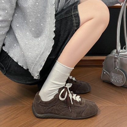 Women's New Retro Suede German Training Shoes Lace Up Casual Sneakers Versatile Comfortable Women Shoes