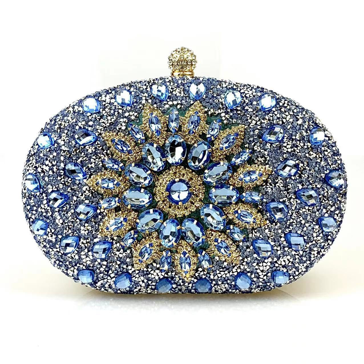 European And American Womens Evening Clutch Diamond-embellished Bag