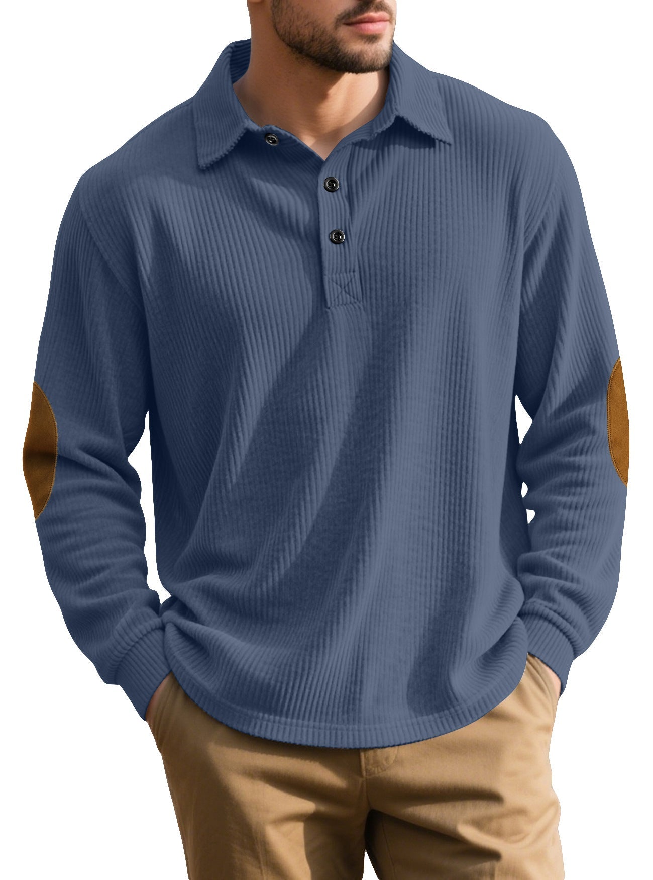 Cross-border Foreign Trade Jacquard Sweatshirt, New Amazon Spring & Autumn Men's Loose Pullover With European & American Style Collar And Elbow Pads