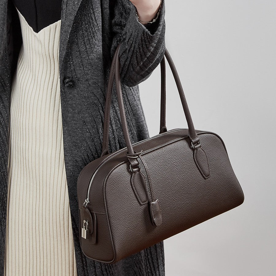 Leather Niche Shoulder Bag With A Long Handle